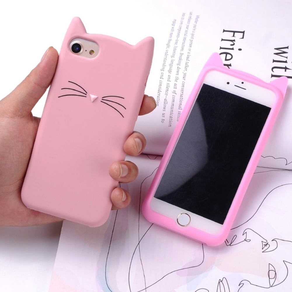 Phone Case Cat Ears iPhone 7 8 Plus Pink Clear NWT - Picture 8 of 10